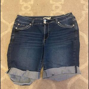Beaded jean shorts